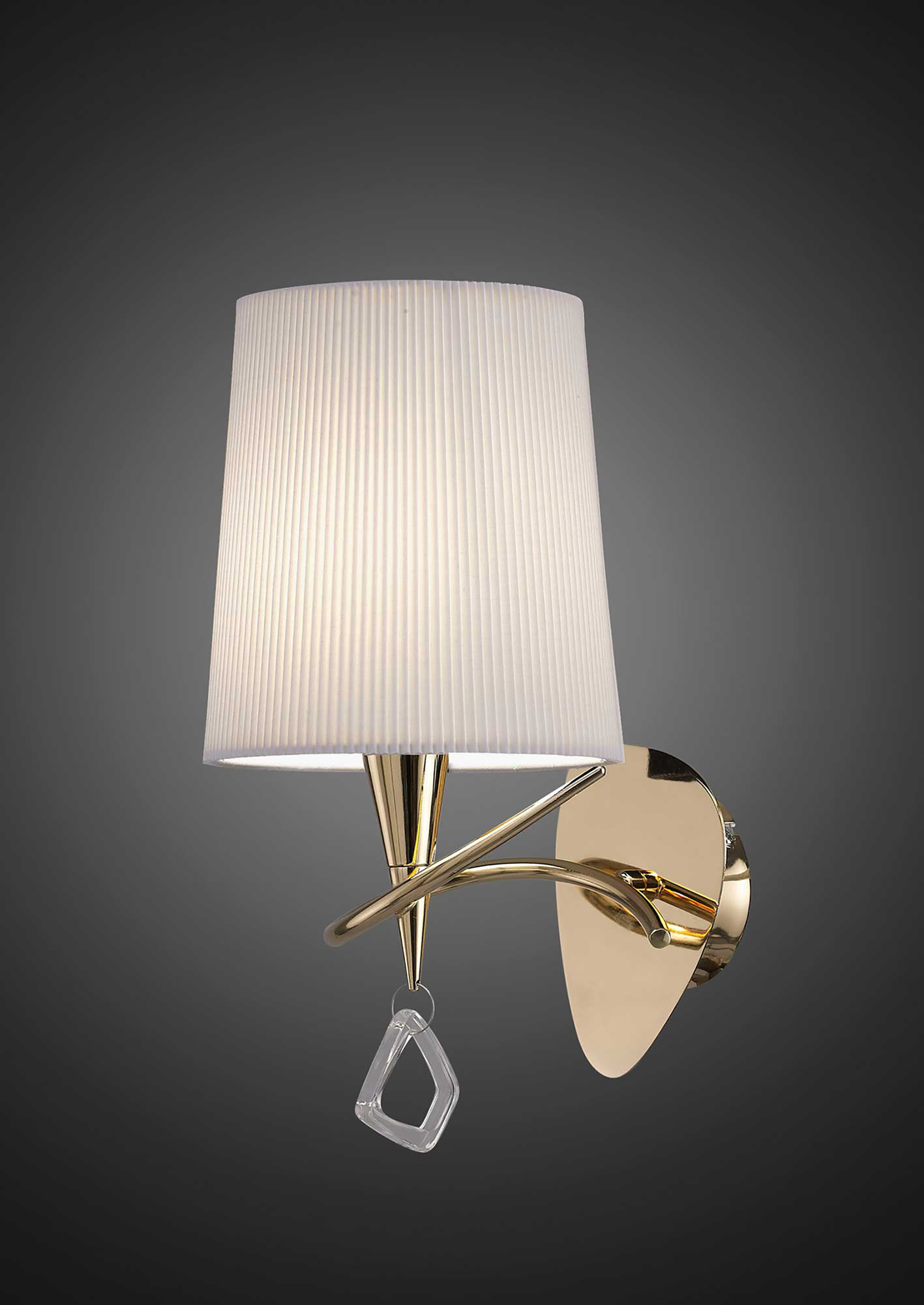 Mara French Gold-Ivory White Wall Lights Mantra Armed Wall Lights